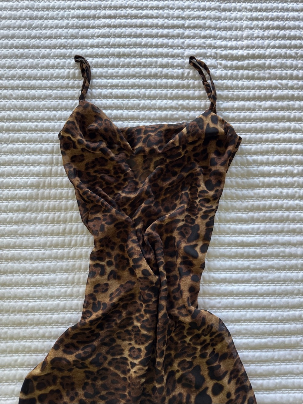 Milk + Honey Chiffon Cowl Neck Maxi Dress - Leopard Print (Small) - Picture 5 of 5